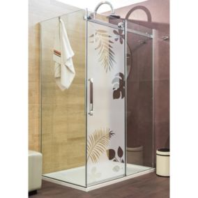 Film Fenêtre Anti Regard Occultant - FEUILLES EXOTIQUES - Stickers Autocollant Brise-Vue pour Vitre & Porte de Douche - 120x35cm