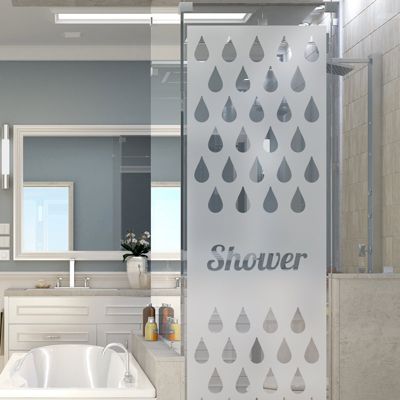 Film Fenêtre Anti Regard Occultant - SHOWER - Stickers Autocollant Brise-Vue pour Vitre & Porte de Douche - 150x45cm