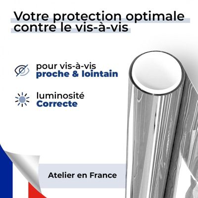 Film miroir sans tain de sécurité pour petit vitrage vis-à-vis proche - alu foncé - 75 cm x 5 m - en Rouleau - DIMEXACT