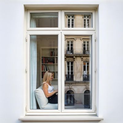 Film miroir sans tain pour grand vitrage vis-à-vis proche - alu foncé - 75 cm x 2 m - en Rouleau - DIMEXACT