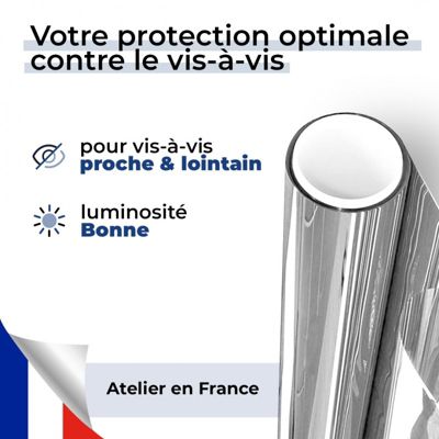 Film miroir sans tain pour grand vitrage vis-à-vis proche - alu foncé - 75 cm x 2 m - en Rouleau - DIMEXACT
