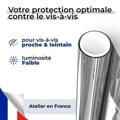 Film miroir sans tain pour grand vitrage vis-à-vis proche - alu foncé et noir foncé - 152 cm x 5 m - en Rouleau - DIMEXACT