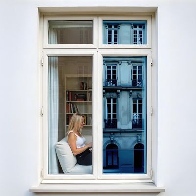 Film miroir sans tain pour grand vitrage vis-à-vis proche - bleu - 152 cm x 0.5 m - en Rouleau - DIMEXACT