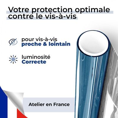Film miroir sans tain pour grand vitrage vis-à-vis proche - bleu - 152 cm x 0.5 m - en Rouleau - DIMEXACT
