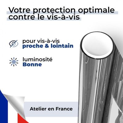 Film miroir sans tain pour grand vitrage vis-à-vis proche - gris fumé - 152 cm x 2 m - en Rouleau - DIMEXACT