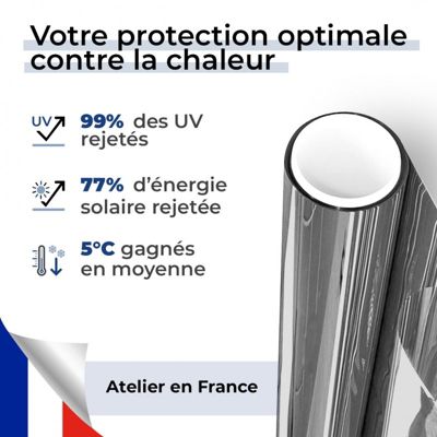 Film solaire anti chaleur pour double vitrage meilleure performance - gris fumé - 75 cm x 10 m - en Rouleau - DIMEXACT