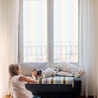 Film vinyle pour vitrage Tulup 50x116 cm Lignes arc-en-ciel Film de Protection pour Vitrage