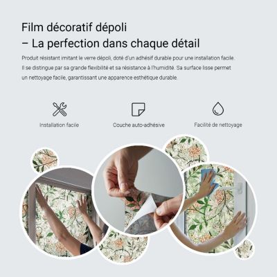 Film vinyle pour vitrage Tulup 50x116 cm Lignes arc-en-ciel Film de Protection pour Vitrage