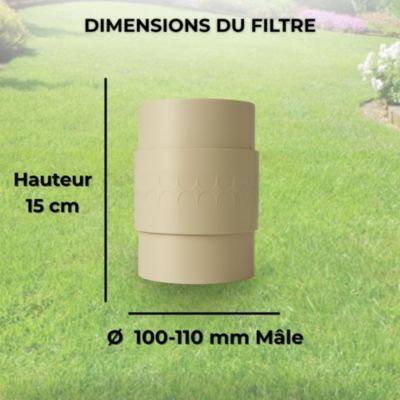 Filtre Anti-Odeurs Epur-100-110 Haute Performance au Charbon Actif Anti-H2S, diametre 100-110mm, Solution Sans Collage