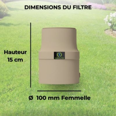 Filtre Anti-Odeurs Haute Performance au Charbon Actif Anti-H2S, Avec Manchon Intégré 100 mm, Solution Sans Collage, Pour Fosse