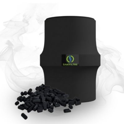 Filtre Anti-Odeurs Haute Performance au Charbon Actif Anti-H2S, diametre 100 mm, Solution Sans Collage,  pour Fosse Septique & Tou