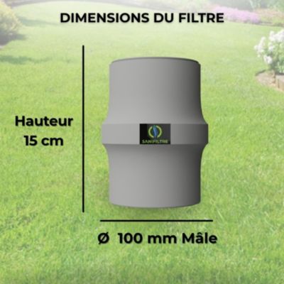 Filtre Anti-Odeurs Haute Performance au Charbon Actif Anti-H2S, diametre 100 mm, Solution Sans Collage, pour Fosse Septique &