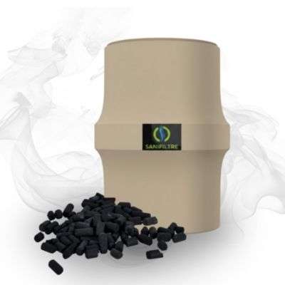Filtre Anti-Odeurs Haute Performance au Charbon Actif Anti-H2S, diametre 100 mm, Solution Sans Collage, pour Fosse Septique &
