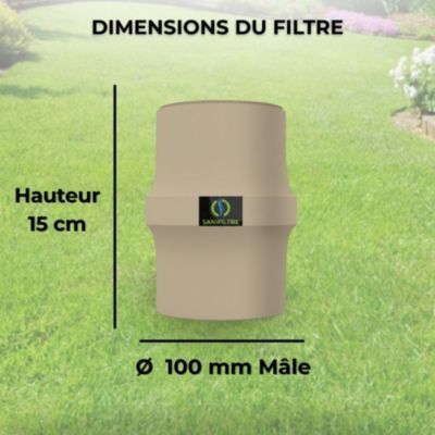 Filtre Anti-Odeurs Haute Performance au Charbon Actif Anti-H2S, diametre 100 mm, Solution Sans Collage, pour Fosse Septique &