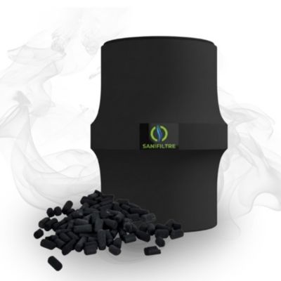 Filtre Anti-Odeurs Haute Performance au Charbon Actif Anti-H2S, diametre 100 mm, Solution Sans Collage, pour Fosse Septique &