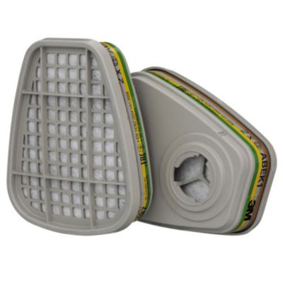 Filtre antigaz et antivapeur A1B1E1K1 6059 pour masque de protection respiratoire 3M Série 6000 et 6800 (Lot de 2) Gris Unique