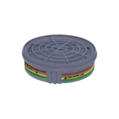 Filtre antigaz et antivapeur A1B1E1K1 pour masque de protection respiratoire Delta Plus Série M6400 JUPITER (Lot de 2) Gris Unique