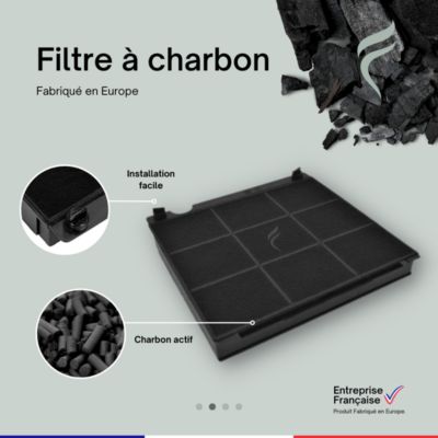 Filtre à Charbon Hotte Brandt - AFC-15, 72X3405 - Dimensions : 225 x 210 x 30 mm