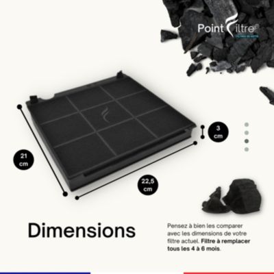Filtre à Charbon Hotte Gaggenau - 647734, 00647734 - Dimensions : 225 x 210 x 30 mm