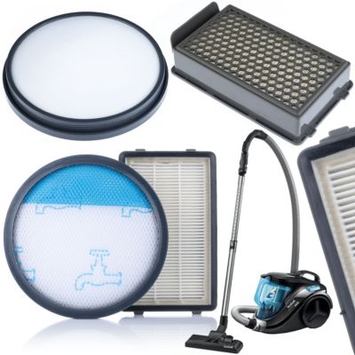 Filtres de Remplacement HEPA + Mousse - Set 4 Pièces, Lavables, Compatible avec Aspirateur Rowenta RO371-RO379