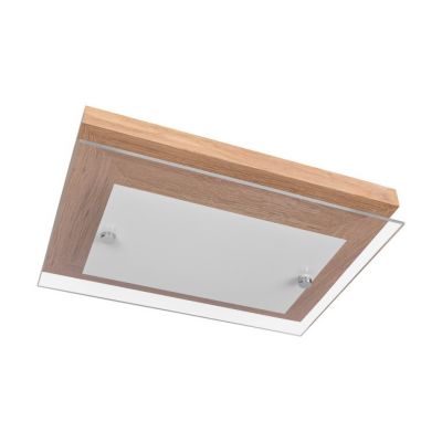 Finn Applique Incl. 1xLED 800lm 2700K 10W Chêne huilé/Métal Chromé/Verre Blanc/ Transparent