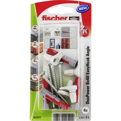 Fischer DuoPower EasyHook Angle K 8x40 - Assortiment 4 pièces.