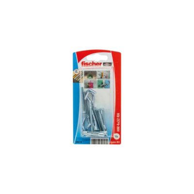 FISCHER HM 4 x 32 fixations metal pour parois creuses avec crochets ronds 4 pieces