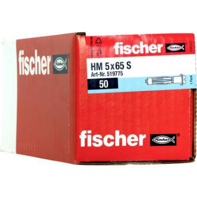 Fischer HM 5 x 65 S cheville métallique pour corps creux 65 mm, perçage 10 mm, pack de 50