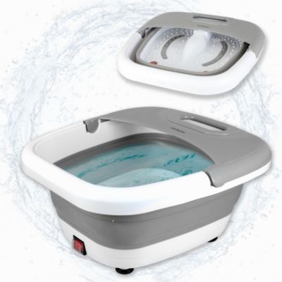 FISHTEC - Bain de Pieds Pliable - Thalasso Relaxante - Massage Bulles et Vibrations - Fonction Chaleur - Idéal Détente
