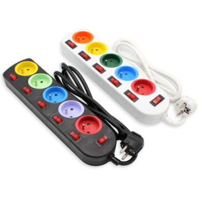 FISHTEC - Lot de 2 blocs multiprises colorées - Interrupteurs ...