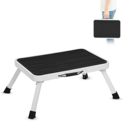 FISHTEC - Marchepied pliant antidérapant 150 kg - 46x32x17 cm - Acier - Patins caoutchouc - Compact 4 cm