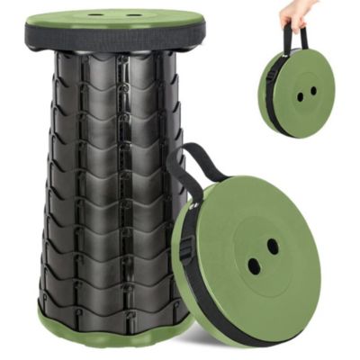 FISHTEC - Tabouret Pliable Télescopique Réglable 6 à 44,5 cm - Léger et Solide - Charge 130 kg - Idéal Extérieur