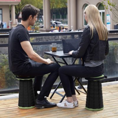 Tabouret de camping télescopique - SUPFINE - Rouge - Hauteur réglable