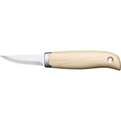 Fiskars 1071897 couteau à découper pour sculpture et travail du bois, lame 78 mm, poignée en bouleau cirée