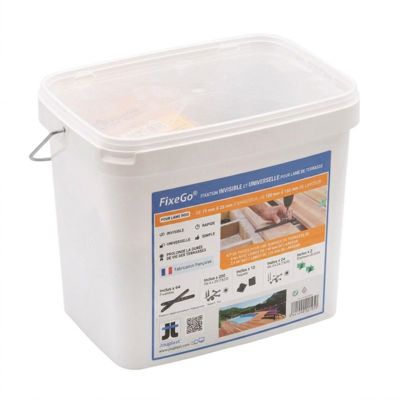 Fixation invisible pour lame de terrasse en bois FIXEGO Jouplast -