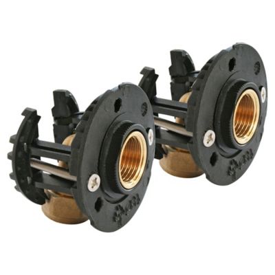 Fixation pour robinetterie Bain Douche pour PER Ø12 raccord à compression sortie femelle 15/21 (1/2")