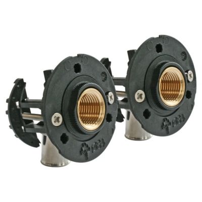 Fixation pour robinetterie Bain Douche pour PER Ø16 raccord à sertir sortie femelle 15/21 (1/2")