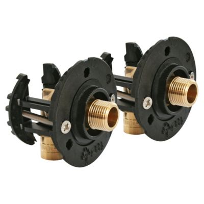 Fixation pour robinetterie Lavabo pour PER Ø12 raccord à glissement sortie mâle 12/17 (3/8")