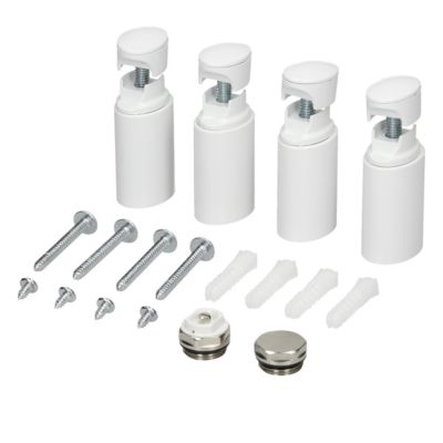 Fixations murales LuxeBath pour radiateur de salle de bain plastique résistant blanc universel
