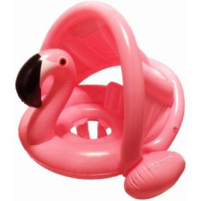 Flamant Flotteur de Piscine pour bébé avec auvent,Bouée Siège Gonflable Piscine Gonflable Enfant Bébés 6 - 48 Mois Baignoire Pisci