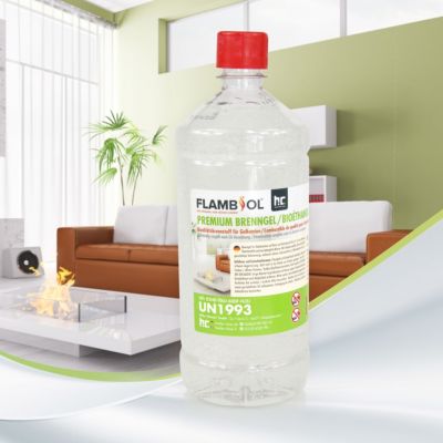 Flambiol Bioéthanol Premium En Gel (15 x 1 L), Combustible Longue Durée, Idéal Pour Cheminées D'intérieur/d'extérier