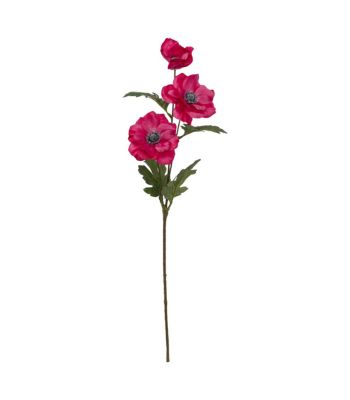 Fleur artificielle Tige Anémone 3 têtes Rose Fuchsia H 69 cm