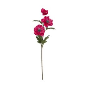 Fleur artificielle Tige Anémone 3 têtes Rose Fuchsia H 69 cm