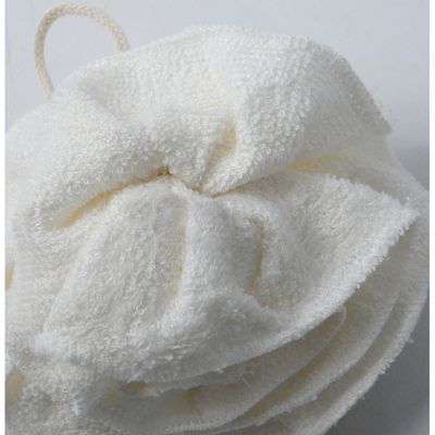 Fleur de douche à suspendre en fibre de bambou et coton 13 cm
