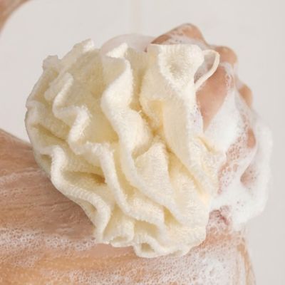 Fleur de douche à suspendre en fibre de bambou et coton 13 cm
