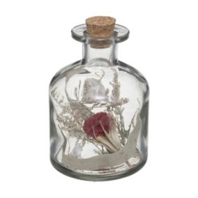 Fleurs séchées dans Bouteille en verre D 8 x H 11 cm