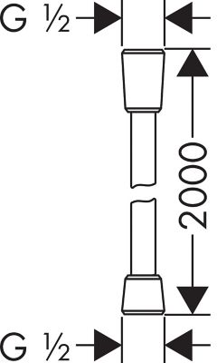 Flexible de douche 200 cm effet métallique raccordement M 1/2" Hansgrohe Isiflex
