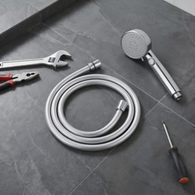 Flexible de douche argent PVC GoodHome 1,5 m