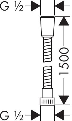 Flexible de douche Hansgrohe Metaflex 1m50