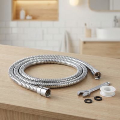 Flexible de douche inox chromé GoodHome 2 m